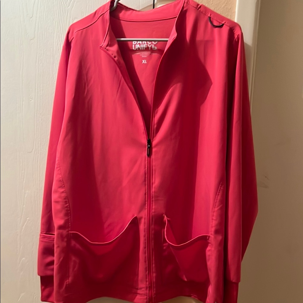 🩺🩻🦷 3 Pocket Barco Unify Scrub Jacket XL Coral/Salmon Color